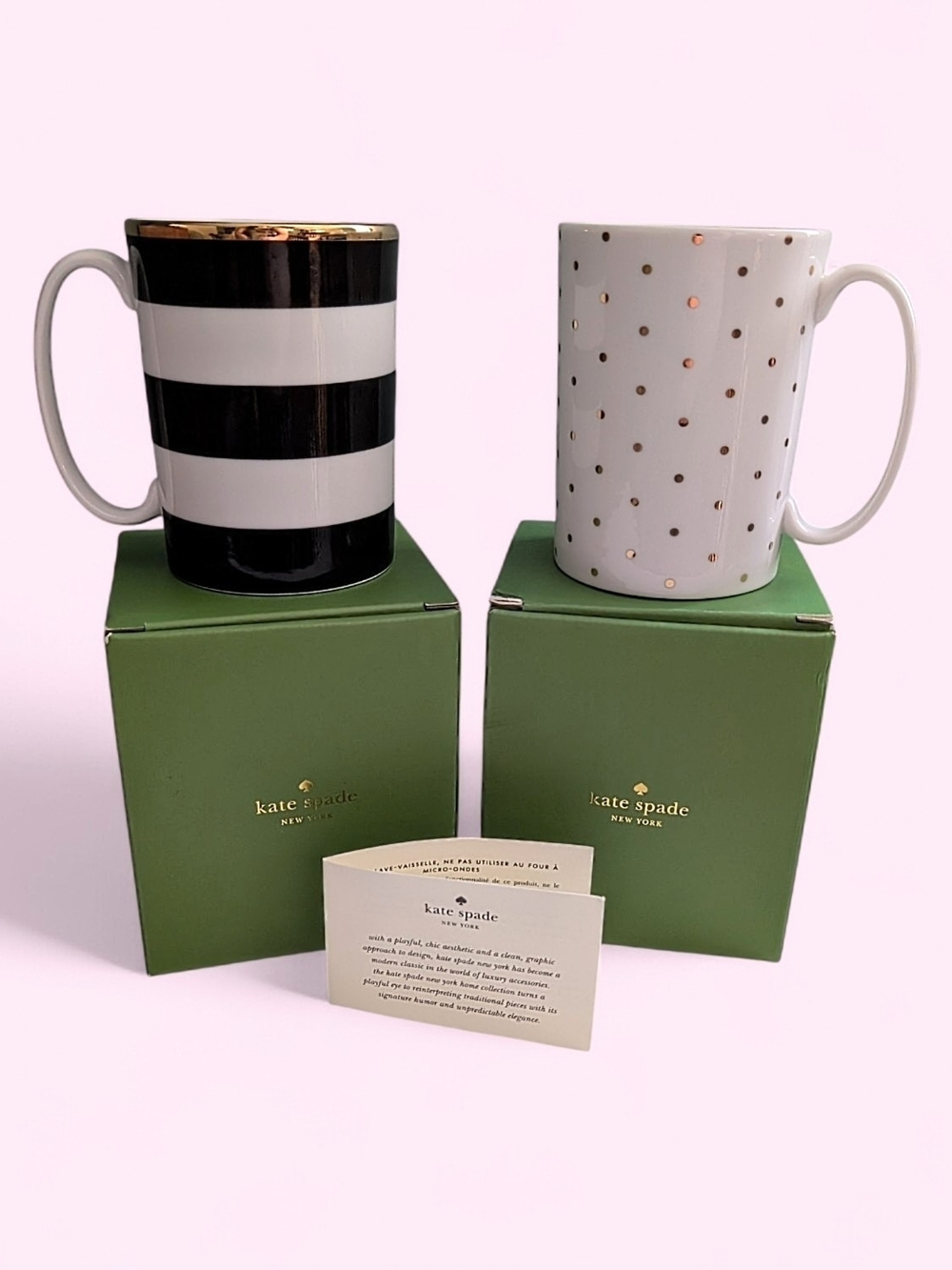 Kate Spade x Lenox Everdone Porcelain Mug Set New In Box